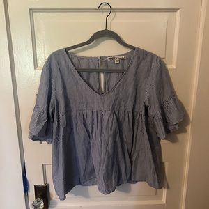 Gypsies and Moondust Blue and White Striped Top